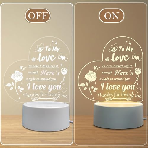 Image of Gifzy BamLue Love Gift for Her Anniversary-Romantic Night Light Gifts for Wife /Girlfriend on Valentine's Day, Birthday, Thanksgiving, Christmas
