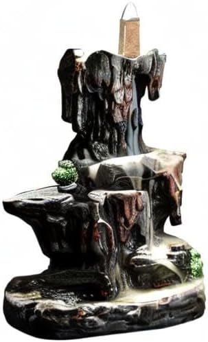 Miniatura 8 de YYW Quemador de incienso con reflujo, soporte para quemador de incienso de montaña con 10 conos de incienso para decoración del hogar y la oficina