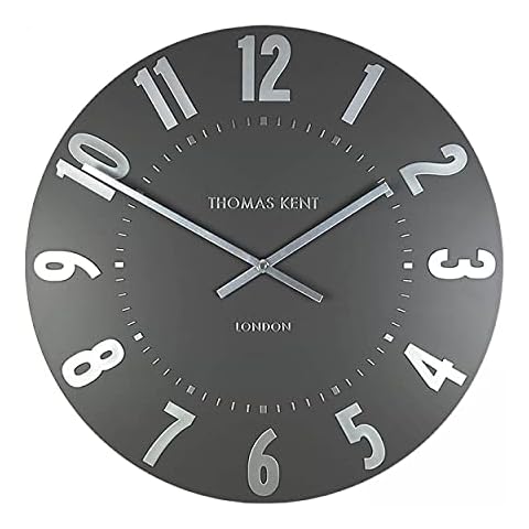 Thomas Kent Graphite Silver Mulberry Design Wall Clock - 20" London Cover