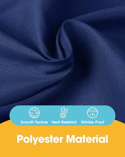 Image of Niuara Navy Blue Polyester Table Cloth, 6 Pack, 60 x 102 in | Rectangle, 5 ft Tables, Washable, Wrinkle Resistant, Weddings Parties
