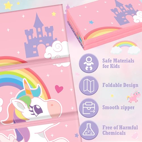 Image of Shellwei Vinyl Nap Mat Kid Preschool Daycare Sleep Mat,Big Unicorn