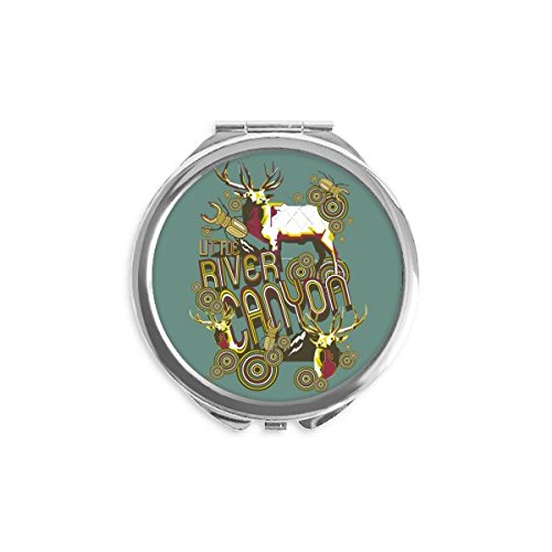 Miroir de poche renne coloré compact pour retouches maquillage