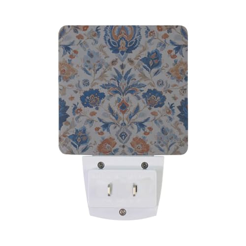 Lámpara nocturna floral azul y naranja con sensor LED miniatura 6
