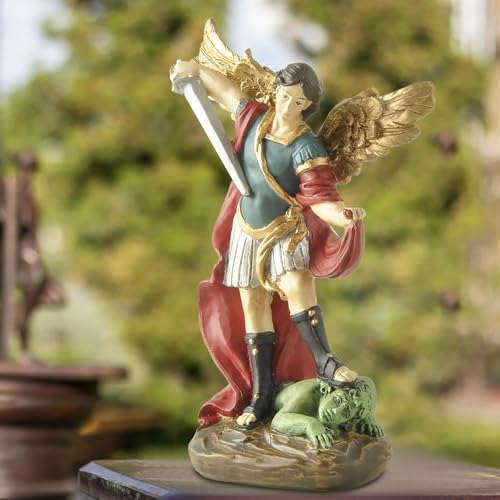 Estatua San Miguel Arcángel 5.32” Resina Pintada a Mano miniatura 6