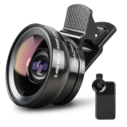 Lente de Cámara 2 en 1 para Teléfono Móvil Lente Macro para Movil 12.5X y Gran Angular 0.45X Objetivo para Movil Universal para iPhone 16 15 14 Pro MAX Sam-Sung S24