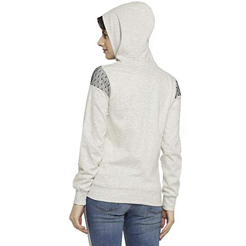 Image of Campus Sutra Women cotton Premium Zipper Hoodie-Grey