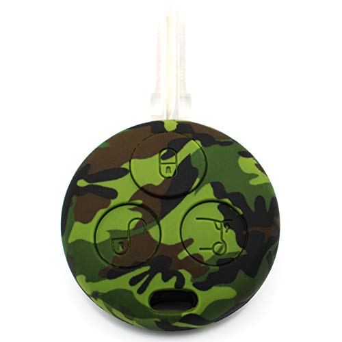 Finest-Folia Key Case SD for 3 Buttons Car Key Silicone Cover, camouflage - Image 3