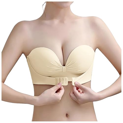 Soutien-gorge push-up sans bretelles lingerie dos nu invisible femme couleur vert
