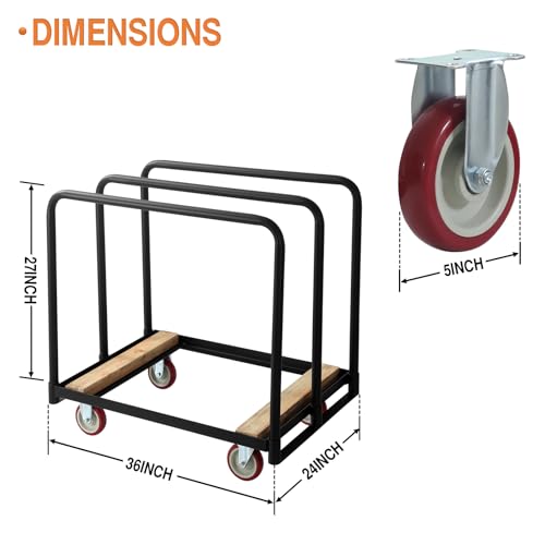 Carretilla de Plataforma con 4 Ruedas y Capacidad 1500 lb miniatura 2