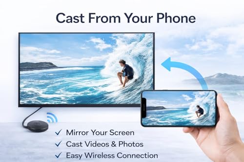 Image of 4K HDMI Streaming Device | Wireless Screen Mirroring Adapter for TV | Supports Android,Laptop | WiFi 2.4G /5G HD Media Streaming Dongle