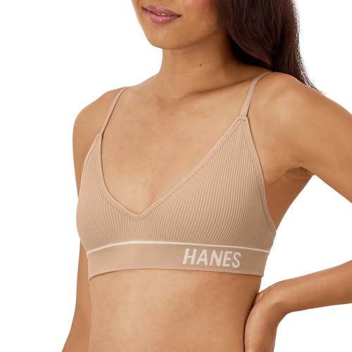Hanes Women's Originals Seamless Triangle Bralette, Soft Ribbed Bra, ComfortFlex Fit, Deep Glow - Image 2