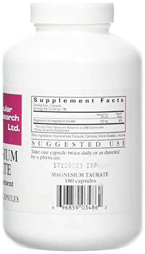 Cardiovascular Research Ecological Formulas Magnesium Taurate Capsule, 125 Mg, 180 Count (Efmgt180) #TOP1