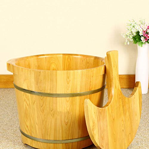 Tina de pie de madera grande para spa y baño de pies miniatura 2