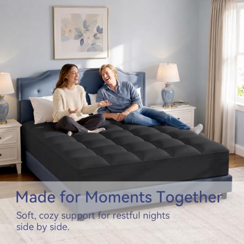 ELEMUSE Queen Black Thick Pillow Mattress Topper $32.91 AC - image 2