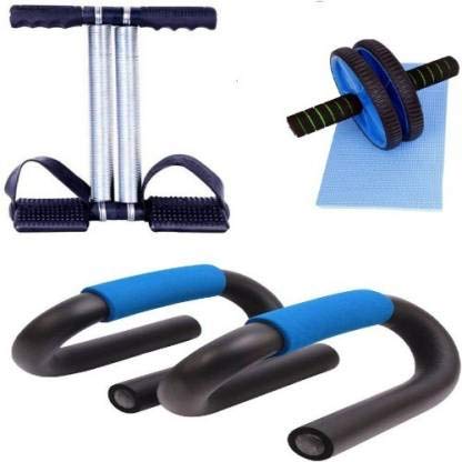 RKR Double Spring Tummy Trimmer With Ab Wheel Exerciser with Blue pushup Stand Home Gym Combo (Above 120 kg) Gym & Fitness Kit (B08BLMKQWC) Amazon Price History, Amazon Price Tracker