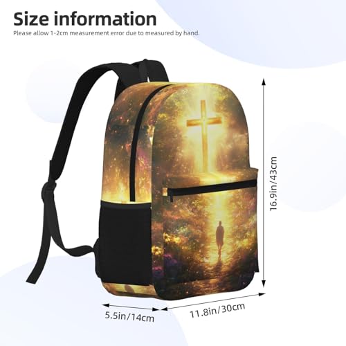 Jesus Sunlight Cross Backpack for Men Women Shoulder Bags Casual Daypack Travel Work Outdoor Backpacks,17 Inch3
