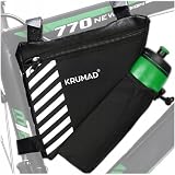 KRUMAD Torba rowerowa na ramę 1.2L, Wodoodporna sakwa rowerowa trójkątna z uchwytem na bidon, Odblaskowa, Łatwy montaż na rzepy, Akcesoria rowerowe do MTB, gravel, szosowych i e-bike