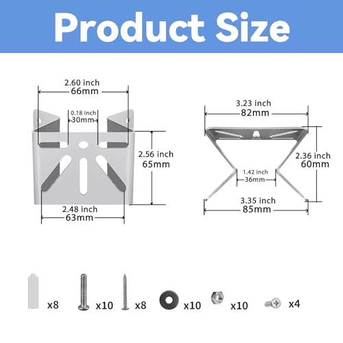 Luckwaii Metal Corner Mount for Eufy Solocam S340,2Pcs Stainles Steel Holder Wide Angle Bracket View Range 270° on Both Sides of Exterior Wall Corner Bracket for PTZ CCTV Surveillance Camera Adapter