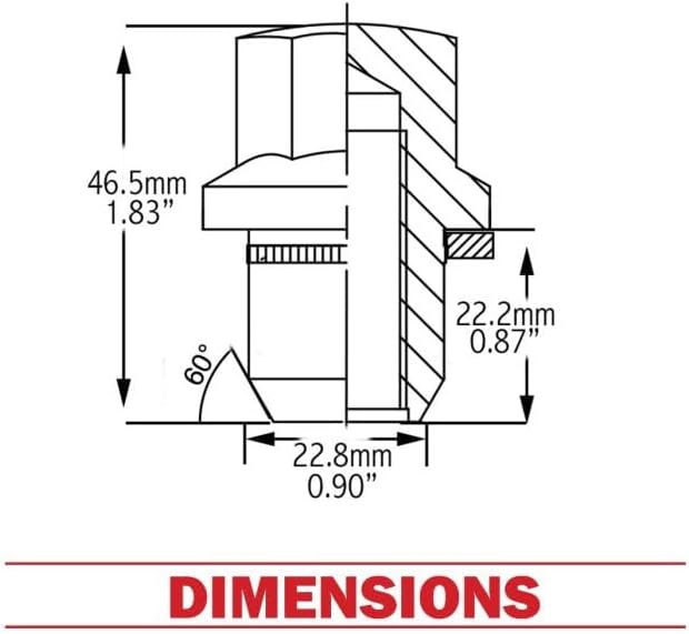 Miniatura 2 de Wheel Accessories Parts LR068126 - 20 tuercas de rosca M14x1.5 14x1.5, estilo OEM, cromadas largas de 78 pulgadas y 0.866 in, hexagonales, para Land