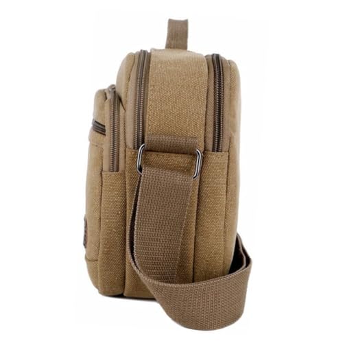 Bolso bandolera para hombre de lona ligera informal y funcional en tamaño 7 pulgadas