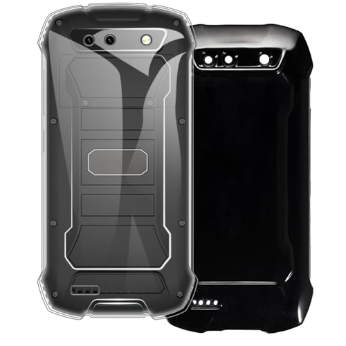 UOGNADGD 2�� TPU�P�[�X Cubot King Kong Mini 2 �Ƃ̌݊������� �X�}�z�J�o�[ - �ϏՌ��t���L�V�u���ی�A�N�Z�T���[ �����J�b�g���H (�N���A+�u���b�N)