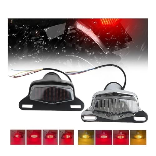 Feu de position moto 12V avec feu de stop LED et éclairage plaque pour Chopper - 2