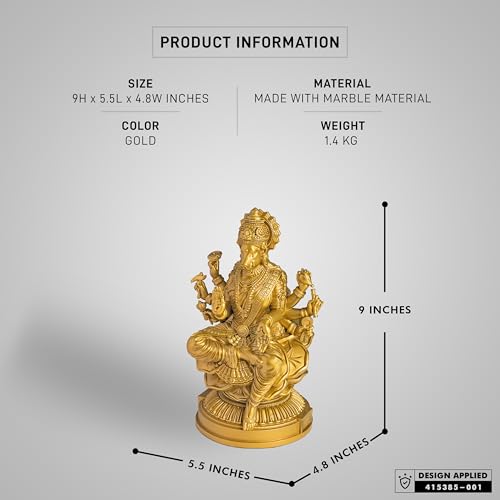 Image of SILAII Goddess Varahi Amman Sculpture - Antique Bronze Finish, Handcrafted Statue for Puja Room, Home Decor, and Gifting (6 Inches) (Gold, 9 INCH)