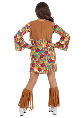 Disfraz hippie Woodstock para niña con accesorios miniatura 3
