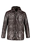  JP 1880 Herren große Größen bis 7XL  Lederjacke  Nappaleder  Webpelz-Einsatz mit Zipper  Kariertes Futter  Dunkelbraun L 716953 35-L