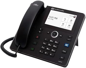Audiocodes C455HD-DBW IP Phone - Cordless/Corded - Bluetooth, Wi-Fi - Wall Mountable - Black - TAA Compliant - VoIP - IEEE 802.11b/g/n - 2 x Network RJ-45 - PoE Ports
