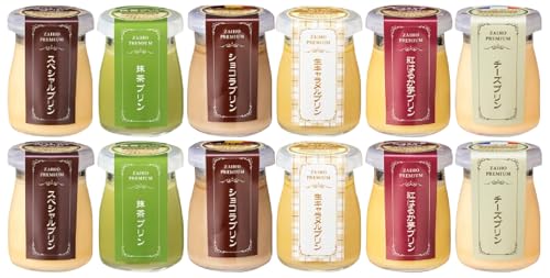 [財宝][6年連続金賞]とろふわ!こだわり素材のプレミアムプリン6種 合計12個 プリン デザート スイーツ 菓子 お菓子 プレミアムプリン スペシャルプリン 抹茶プリン ショコラプリン チーズプリン 紅はるか芋プリン 生キャラメルプリン 詰め合わせ バニラ カラメルソース チョコレート クリー