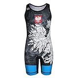 Extreme Hobby Kinder Wrestling Trikot Poland CAMO, Leotard Singlet Vest Kids Bodysuit Atmungsaktiver Material, Ringer Trikot