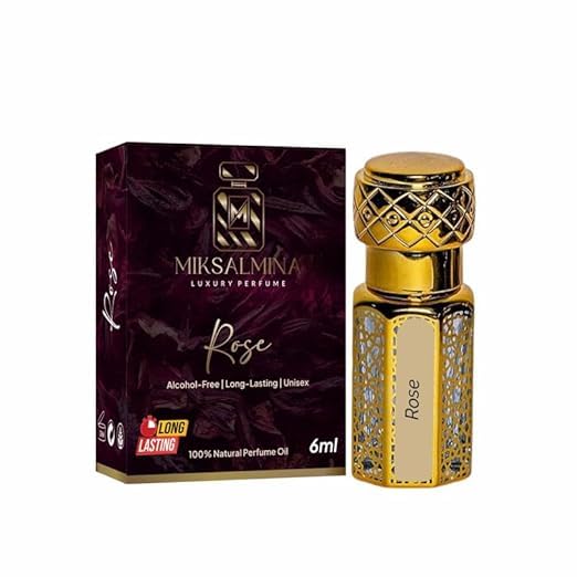 Rose Attar Roll On Perfume, Non-Alcoholic, 6ml, Gift For Men & Women