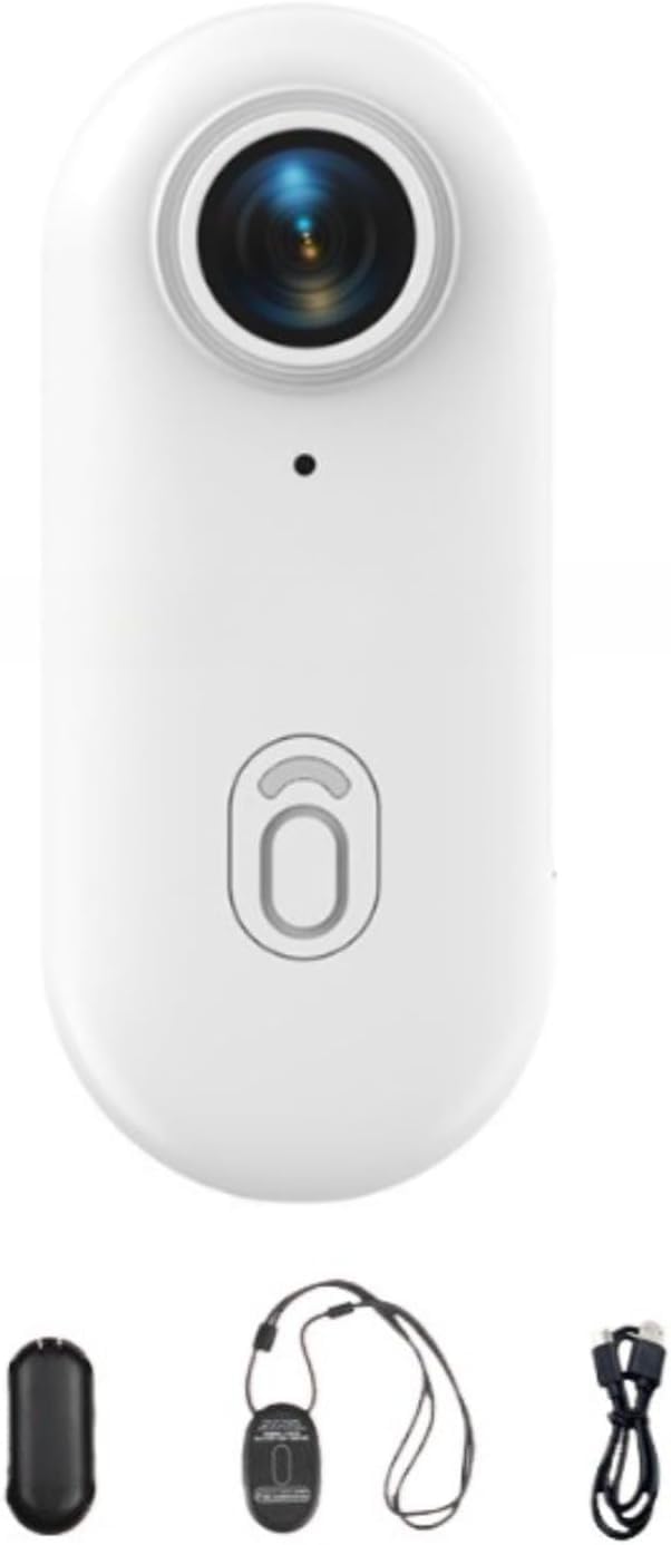 TREKLON 4S Body Camera Thumb Action Camera, 1080P Ultra HD,Compact, Portable Vlogging for Work, Cycling, Travel, Pet Walking (White, 32GB)