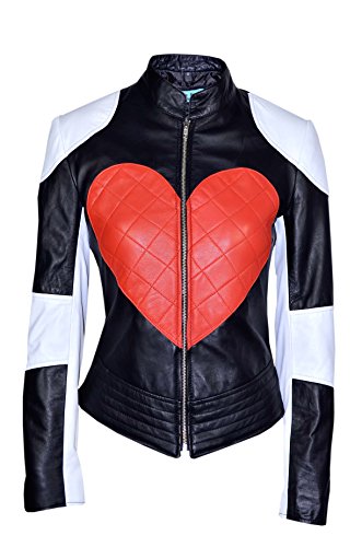 Kylie - Chaqueta de piel para mujer, diseño de corazón, color roj...