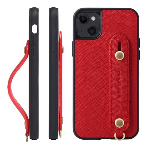 HANATORA for iPhone 15Plus �P�[�X �{�v �ϏՌ� �w�ʃx���g �X�g���b�v�����O �X�}�z�P�[�X �X�}�z �X�^���h�@�\ �K���X�t�B���� �t�� �T�t�B�A�[�m ���U�[ �M�t�g �}�O�l�b�g�Ȃ� ���b�h XGH-15Plus-Red