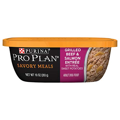 Purina Pro Plan High Protein Grilled Wet Dog Food, Savory Meals Grilled Beef & Salmon Entree - (8) 10 oz. Tubs