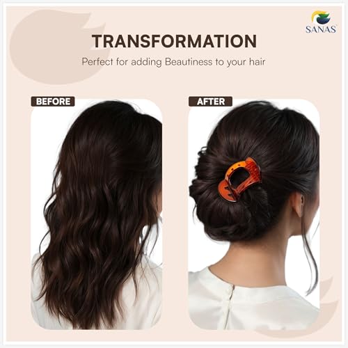 Image of Sanas (4Pcs) Hair Clips For Women Stylish Clutchers For Hair Accessories For Woman Hair Claw Clips For Woman Aesthetic Accessories For Girls Compact Bun Holder Cute Clutcher For Women (4Pcs)(Assorted)