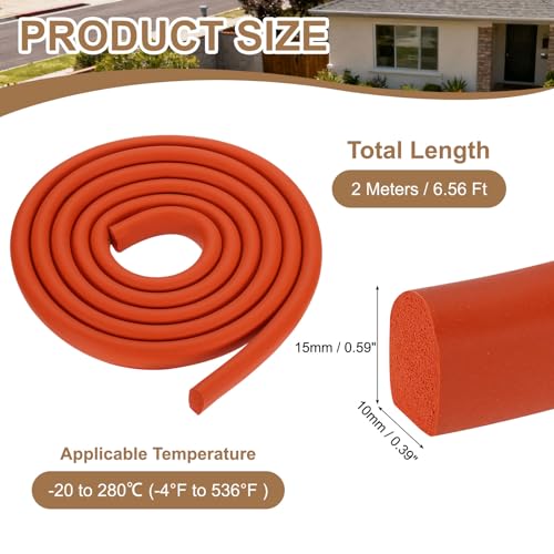 uxcell 6.56 ft Foam Backer Rod, 0.39" x 0.59" D-Shaped Solid Joint Filler, Foam Seal Strips for Caulk Saver, Rope Caulk Cement Crack Filler, Red by uxcell - Used condition - Image 2