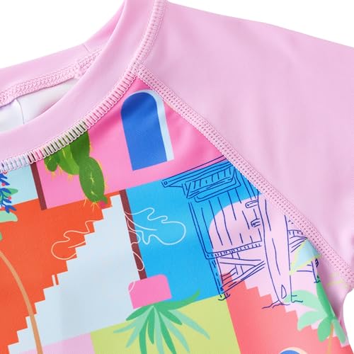 Image of UMELOK Toddler and Little Girls Rash Guard Sets with Bikini Bottoms Swimwear