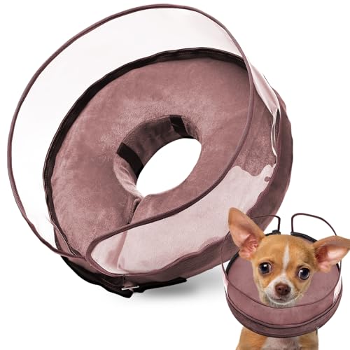 Image of BARKLESS Dog Cone, Inflatable Dog Cone After Surgery for Small Breeds, Soft Surgery Collar with Enhanced Anti-Licking Guard Shield for Pets, Patented Protective Donut Collar