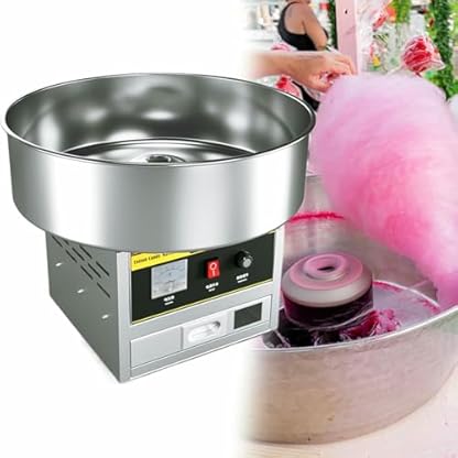 HOTAPEPU Handelsmaschine Zur Herstellung Von Zuckerbaumwolle, Zuckerbaumwollmaschine, Mit Edelstahlbehälter, Zuckerschaufel, Familienfeiern, Geburtstage ~//