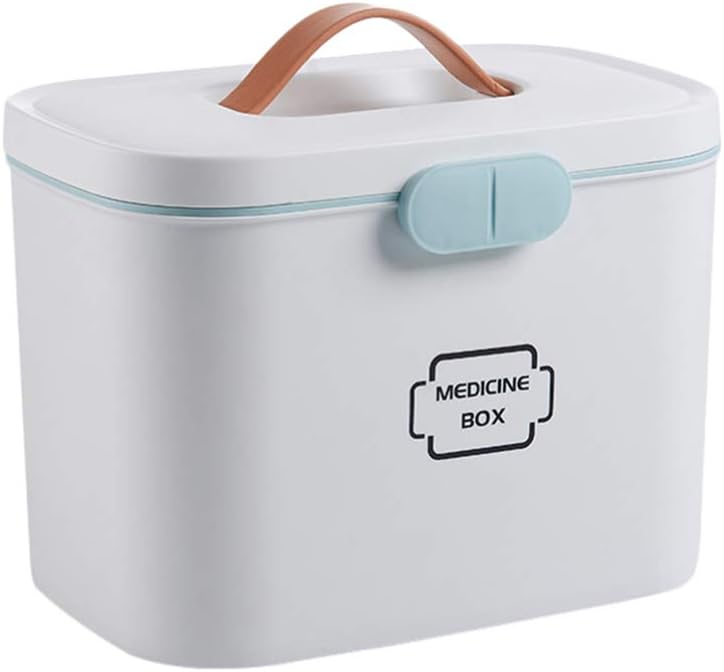 YARNOW First Aid Kit Case Medicine Storage Box with Divided Compartments Family Emergency Kit for for Home Office Car (White)