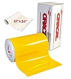 ORACAL 651 Gloss Yellow Adhesive Craft Vinyl for Cameo, Cricut & Silhouette Including Free Roll of Clear Transfer Paper (6ft x 12