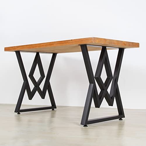 Sss Furniture 2Pcs Metal Furniture Legs 28”Height 24”Wide,Black Cast Iron Coffee Table Legs,Rustic Decory Table Legs Triangle Shape Desk Legs Diy Furniture Bench, Dining Coffee Table #TOP6