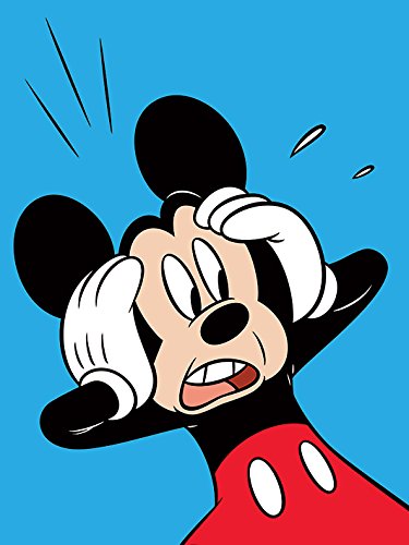 Pyramid International "Mickey Mouse Shocked Canvas Print, Multi-Colour, 30 x 40 x 1.3 cm