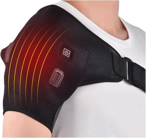 SkyFace Soporte de Hombro para Tendinitis, Vendaje Termico Hombro, 3 Ajustes de Calor Hombrera Ajustable Deportiva, Manguito Rotador con Terapia de FríO para Aliviar El Dolor, DislocacióN Del