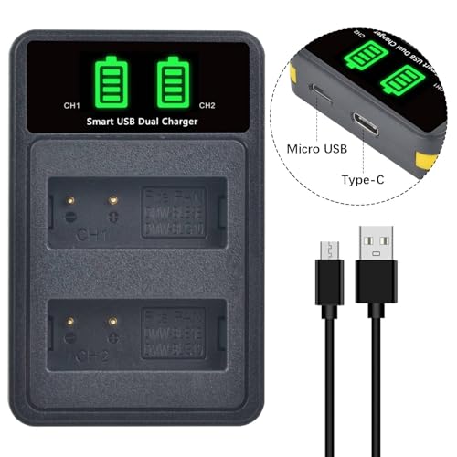Cargador LCD USB con dos baterías DMW-BLG10 de alta duración 4