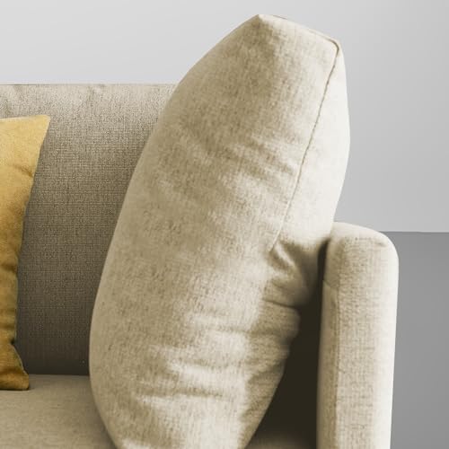 Image of Carina LHS 6 Seater L Shape Sofa Set for Living Room (Cream Fabric) Premium Fabric Sofa