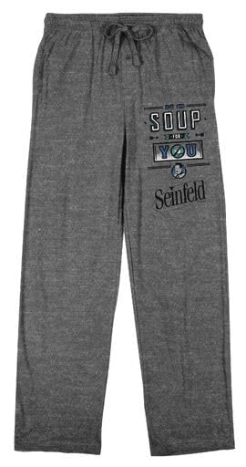 Seinfeld No Soup For You Men's Heather Gray Sleep Pajama Pants